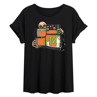 Juniors' MTV Static Halloween Oversized Tee