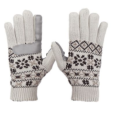 Women's isotoner Lined Water Repellant Fairisle Gloves