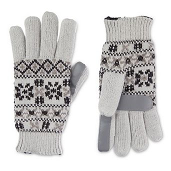 Women's isotoner Lined Water Repellant Fairisle Gloves