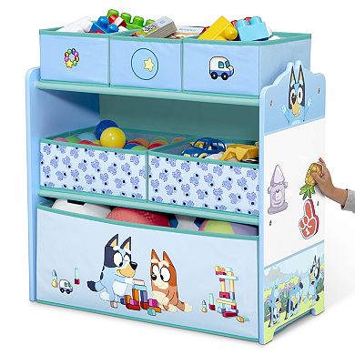 Delta Children Bluey 6 Bin Design & Store Toy Storage Organizer