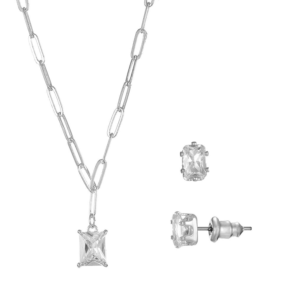 Set Gioielli Croce In Argento 925 | Collana E Orecchini A Perno Religiosi | Yumilok Regalo Donna