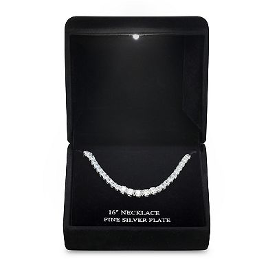 Silver Tone Cubic Zirconia Collar Necklace