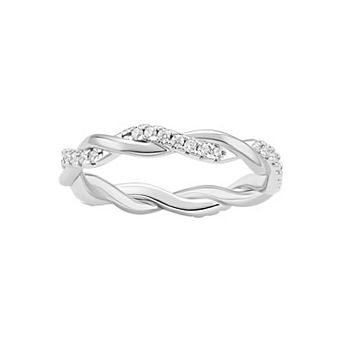 PRIMROSE Cubic Zirconia Twisted Band Ring