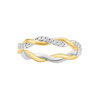 PRIMROSE Cubic Zirconia Twisted Band Ring