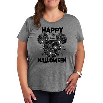 Disney's Mickey Mouse Plus Size Happy Halloween Spider Web Graphic Tee