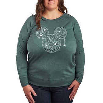 Disney's Mickey Mouse Plus Size Spider Web French Terry Long Sleeve Tee