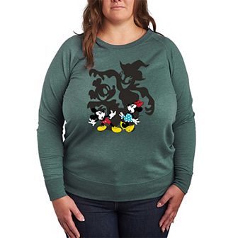 Disney's Mickey & Minnie Plus Size Halloween Shadows French Terry Long Sleeve Tee