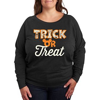 Disney's Mickey Mouse Plus Size Trick Or Treat French Terry Long Sleeve Tee
