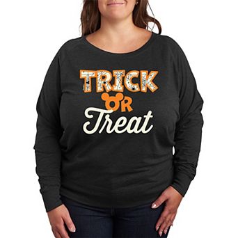 Disney's Mickey Mouse Plus Size Trick Or Treat French Terry Long Sleeve Tee