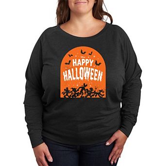 Disney's Mickey Mouse & Friends Plus Size Happy Halloween French Terry Long Sleeve Tee