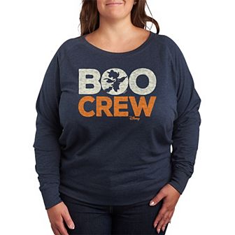 Disney's Mickey Mouse Plus Size Boo Crew French Terry Long Sleeve Tee