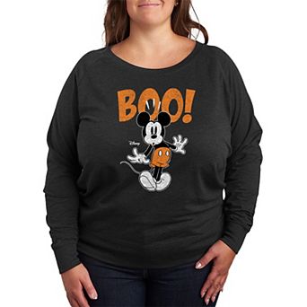 Disney's Mickey Mouse Plus Size Boo French Terry Long Sleeve Tee
