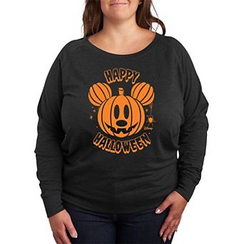 Disney's Mickey Mouse Plus Size Pumpkin French Terry Long Sleeve Tee