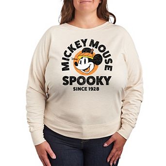 Disney's Mickey Mouse Plus Size Spooky Since 1928 French Terry Long Sleeve Tee