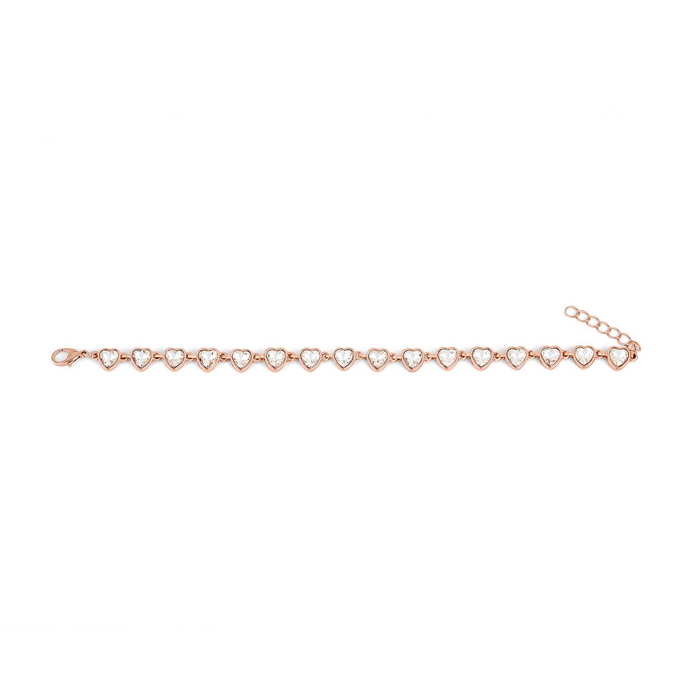 Danecraft Cubic Zirconia Heart Tennis Bracelet