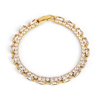 Danecraft Gold Tone Cubic Zirconia Tennis Bracelet