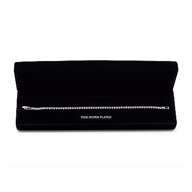 Danecraft Cubic Zirconia Fold-Over Closure Tennis Bracelet
