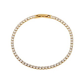 Danecraft Cubic Zirconia Fold-Over Closure Tennis Bracelet