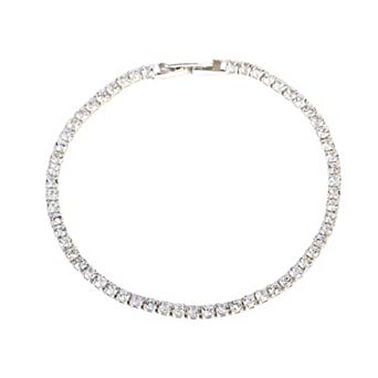 Danecraft Cubic Zirconia Fold-Over Closure Tennis Bracelet