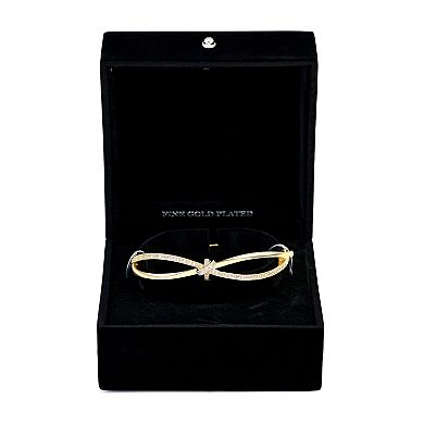 Danecraft Gold Tone Cubic Zirconia Knotted Bangle Bracelet