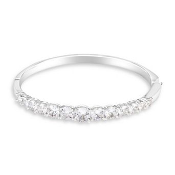 Danecraft Fine Silver Plated Cubic Zirconia Bangle Bracelet