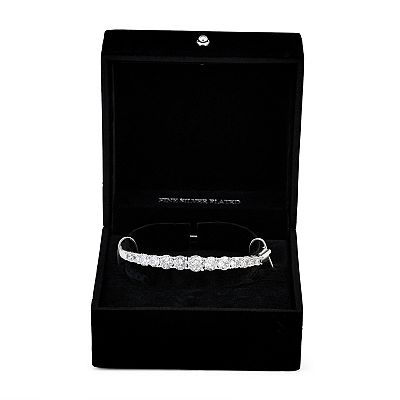 Men's Black & White Diamond Line Bracelet 6 ct tw Sterling