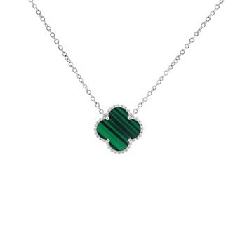 PRIMROSE Fine Silver Plated Clover Necklace