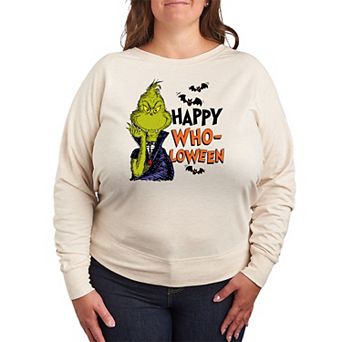 Plus Size Dr. Seuss Happy WhoLoween French Terry Long Sleeve Tee