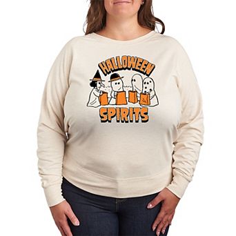 Plus Size Peanuts Halloween Spirits French Terry Long Sleeve Tee