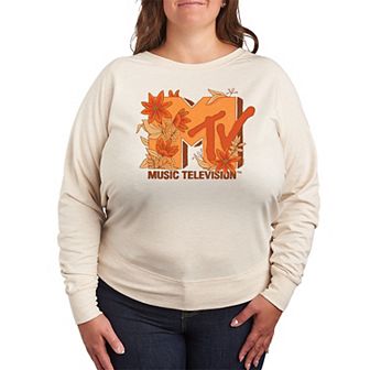 Plus Size MTV Fall Florals French Terry Long Sleeve Tee