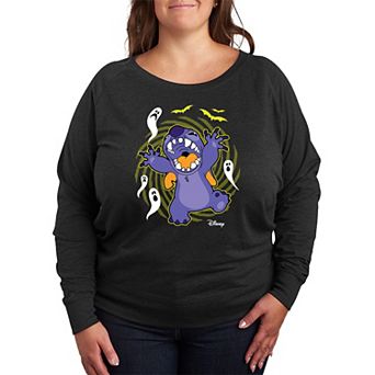 Disney's Lilo & Stitch Plus Size Halloween Ghosts French Terry Long Sleeve Tee