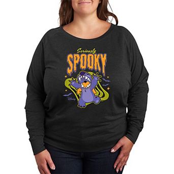 Disney's Lilo & Stitch Plus Size Seriously Spooky Halloween French Terry Long Sleeve Tee