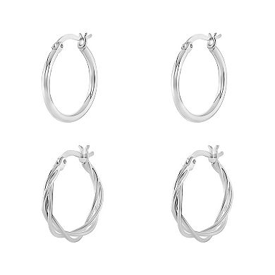PRIMROSE Polished Hoop Earring Set