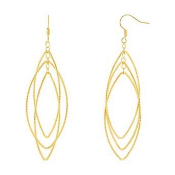 PRIMROSE Textured Marquise Shape Orbital Drop Earrings