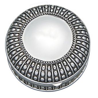 4.5" Silverplated Round Antique-style Box With Beaded Detail