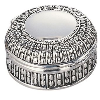 3" Silverplated Round Antique-style Box With Beaded Detail