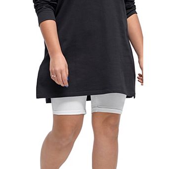 ellos Plus Size Stretch Knit Bike Shorts