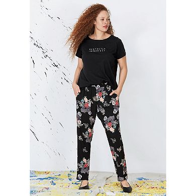 ellos Plus Size Woven Soft Pants