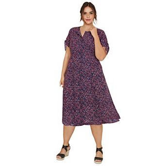 Ellos Plus Size Tie-Sleeve Dress