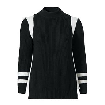 ellos Plus Size Side Stripe Mockneck Sweater