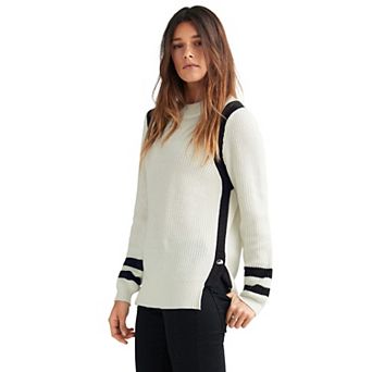 ellos Plus Size Side Stripe Mockneck Sweater