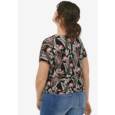 Ellos Women's Plus Size Tie-front Tee