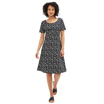 ellos Plus Size Short Sleeve Fit & Flare Knit Dress