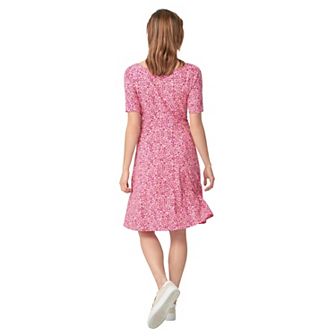 ellos Plus Size Short Sleeve Fit & Flare Knit Dress