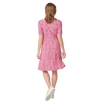 ellos Plus Size Short Sleeve Fit & Flare Knit Dress