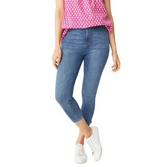 ellos Plus Size Slim 5-Pocket Denim Capri