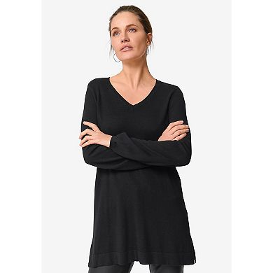 ellos Plus Size V-Neck Sweater Tunic