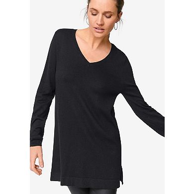 ellos Plus Size V-Neck Sweater Tunic