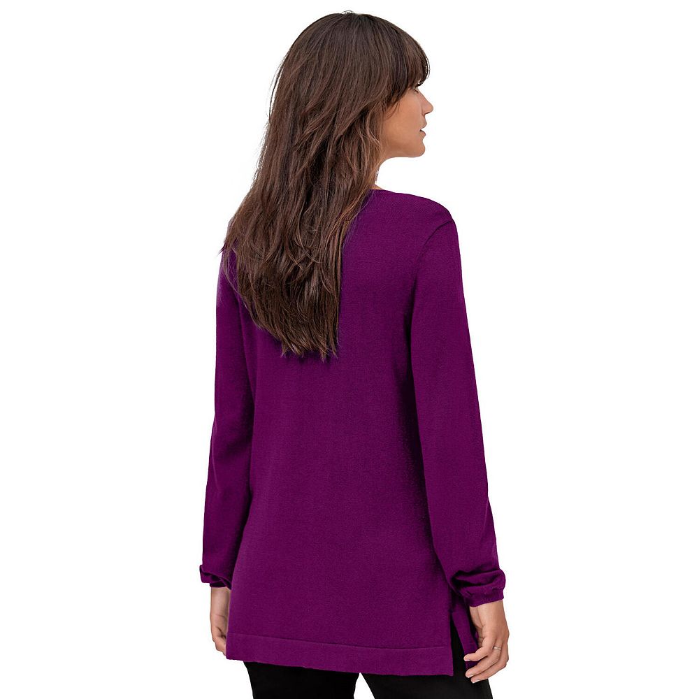Ellos Plus Size Lightweight V-Neck A-Line Sweater Tunic