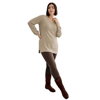 ellos Plus Size V-Neck Sweater Tunic